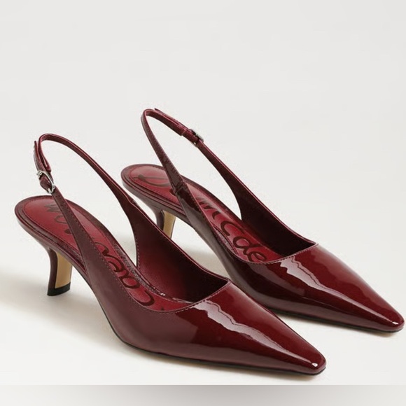 Sam Edelman French Merlot Patent Leather Bianka Slingback Pumps Size 9 - Picture 4 of 13
